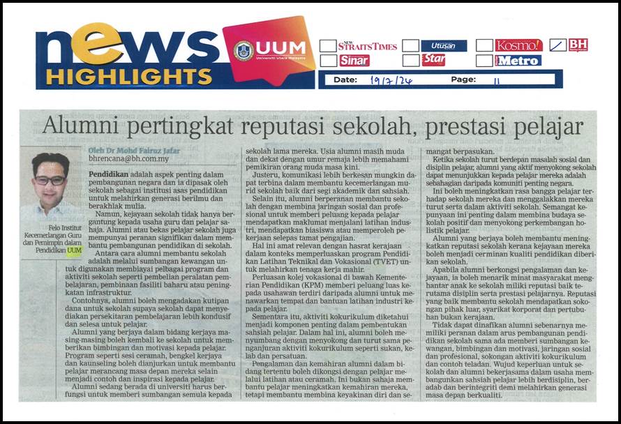 Alumni pertingkat reputasi sekolah prestasi pelajar