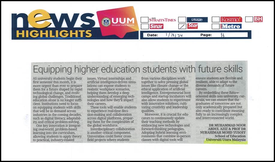 Equipping higher education sstudent with futurw skills