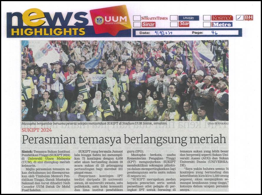 Perasmian temasya berlangsung meriah