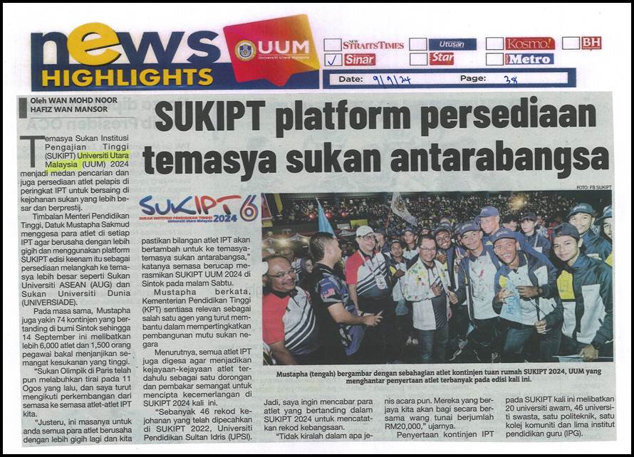 SUKIPT platform persediaan temasya sukan antarabangsa